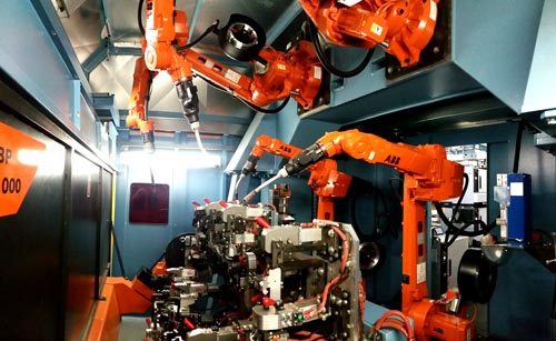 Inbetriebnahme von 4 ABB Robotern Schweißrobotern